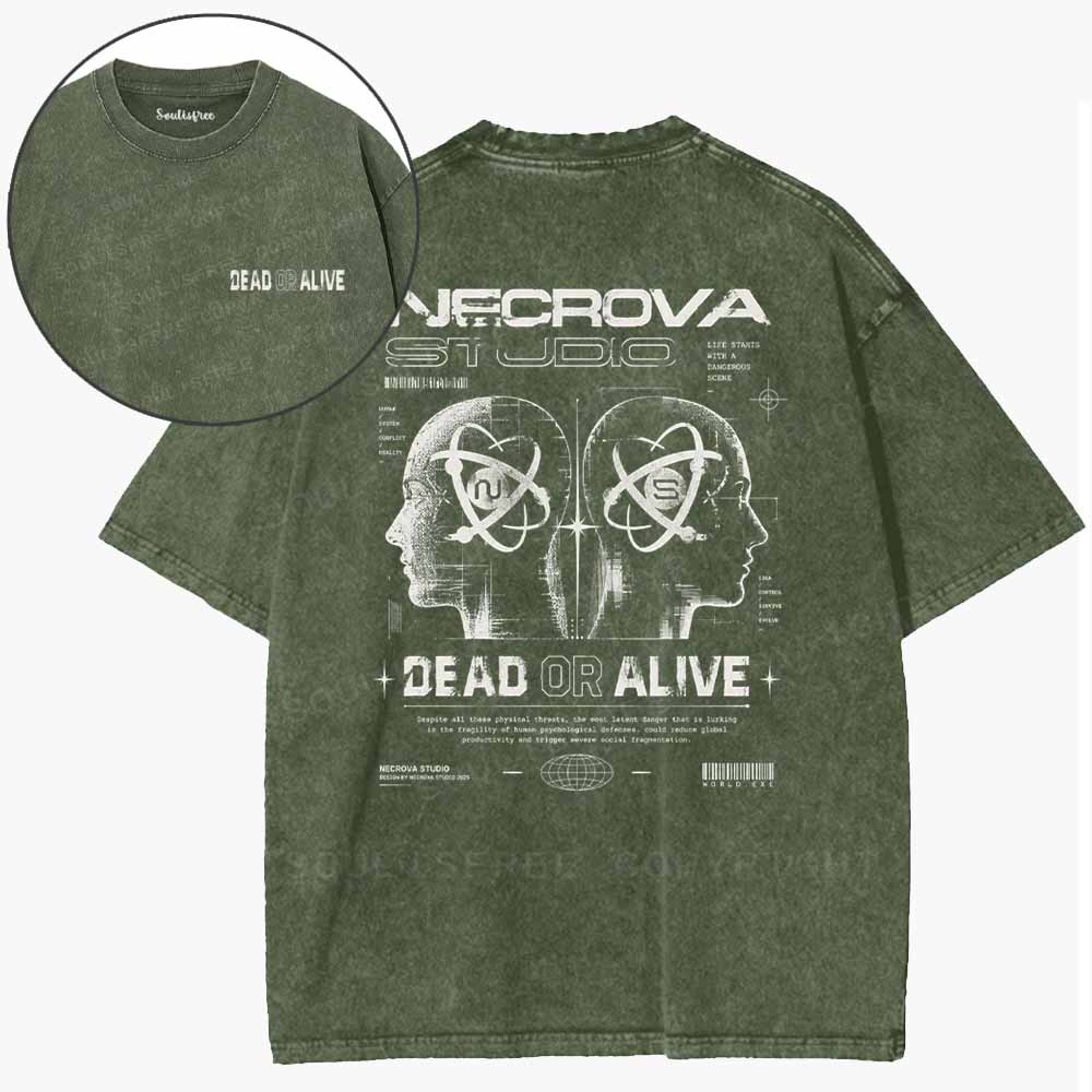 Soulisfree  DEAD OR ALIVE Washed Tee
