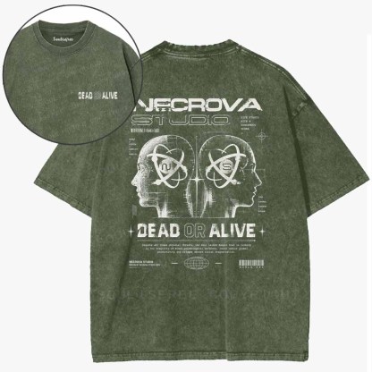 Soulisfree  DEAD OR ALIVE Washed Tee
