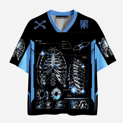 Soulisfree Digital Rib Cage Graphic Mesh Jersey