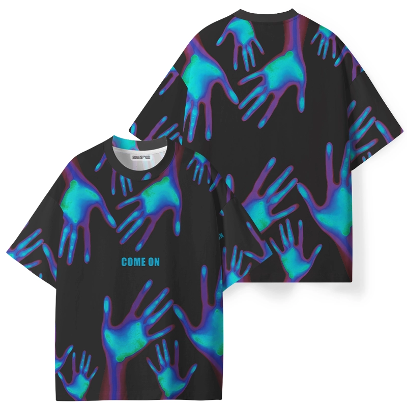Soulisfree Hologram Hand Print ECO‑PERF Graphic Tee