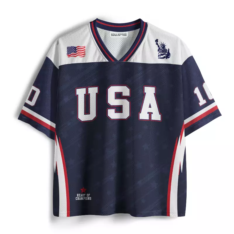 Soulisfree Retro Vintage United States Soccer Mesh Jersey