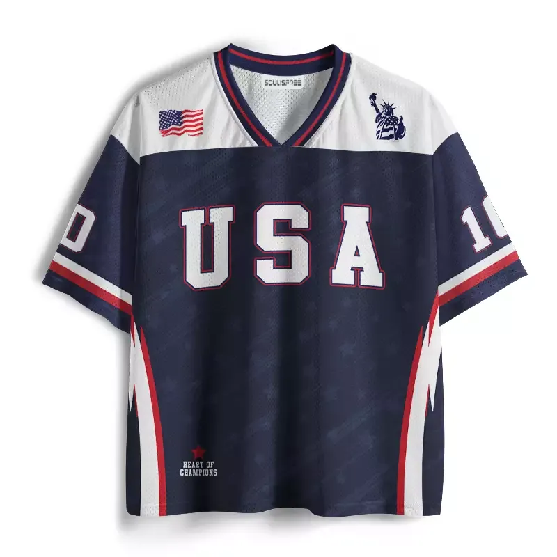 Soulisfree Retro Vintage United States Soccer Mesh Jersey