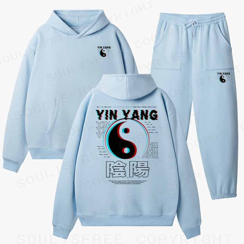 Soulisfree  YIN YANG Cotton Fleece Hoodie Set