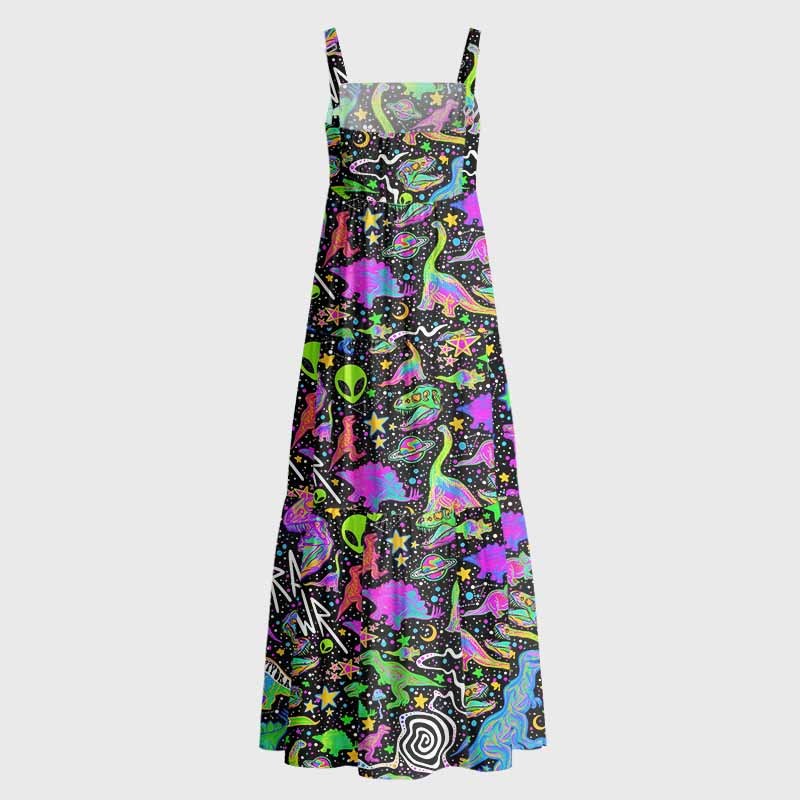 Soulisfree  Cosmic Dino Trip Boho Maxi Dress