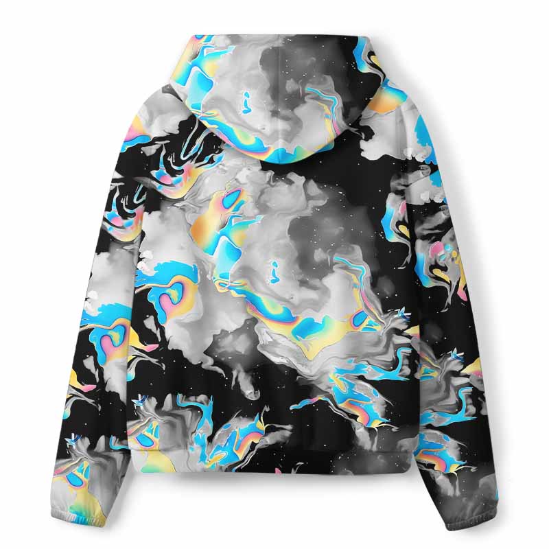 Soulisfree Cyber Iridescent Fluid All-Over Print Hoodie