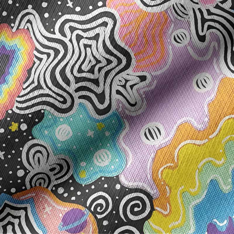 Soulisfree Psychedelic Vortex Collage Long Sleeve Cotton Tee