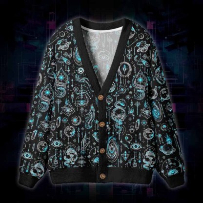 Soulisfree Beyond What You See Fuzzy Cardigan Sweater 