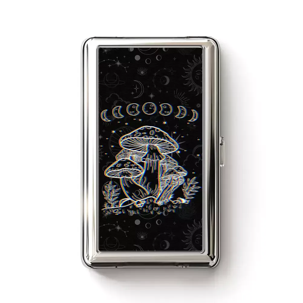 Designed Soulisfree Mushroom and Moon Metal Pocket Case
