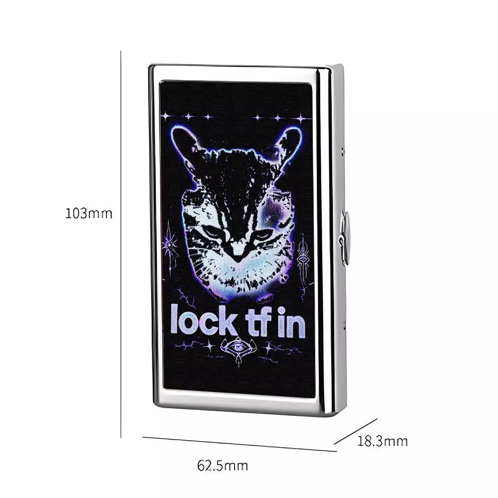 Soulisfree Purple Tribal Cat  Metal Pocket Case