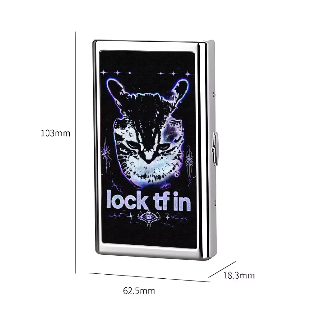 Soulisfree Purple Tribal Cat  Metal Pocket Case