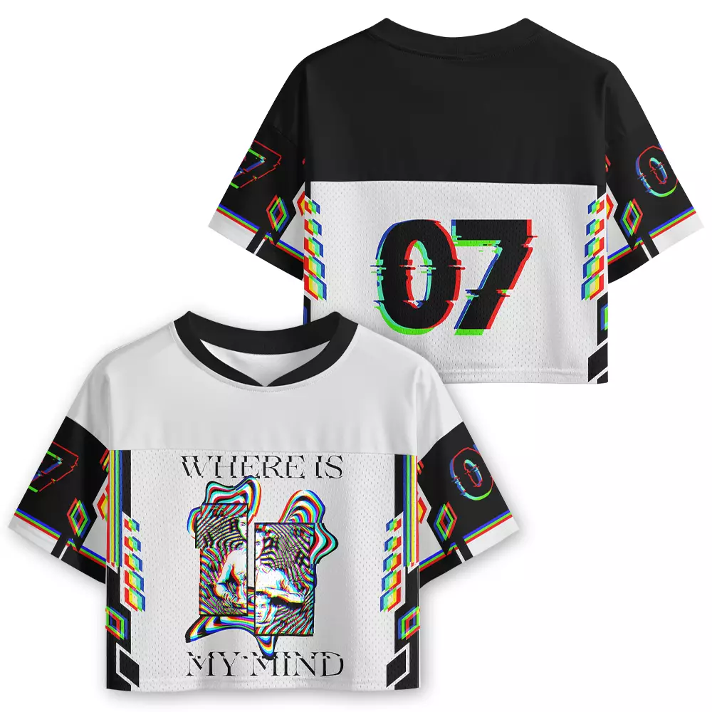 Soulisfree Mind Distortion Optic Lines Illusion Cropped Jersey