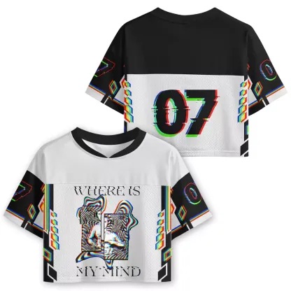 Soulisfree Mind Distortion Optic Lines Illusion Cropped Jersey