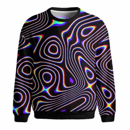 Soulisfree Psy Current – Liquid Energy Fuzzy Crewneck Sweater