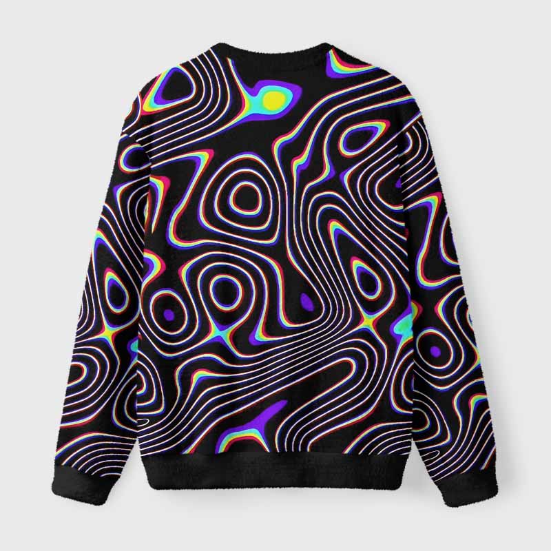 Soulisfree Psy Current – Liquid Energy Fuzzy Crewneck Sweater