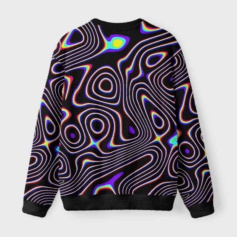 Soulisfree Psy Current – Liquid Energy Fuzzy Crewneck Sweater
