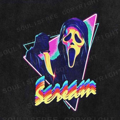 Soulisfree Scream Horror  meme Washed Tee