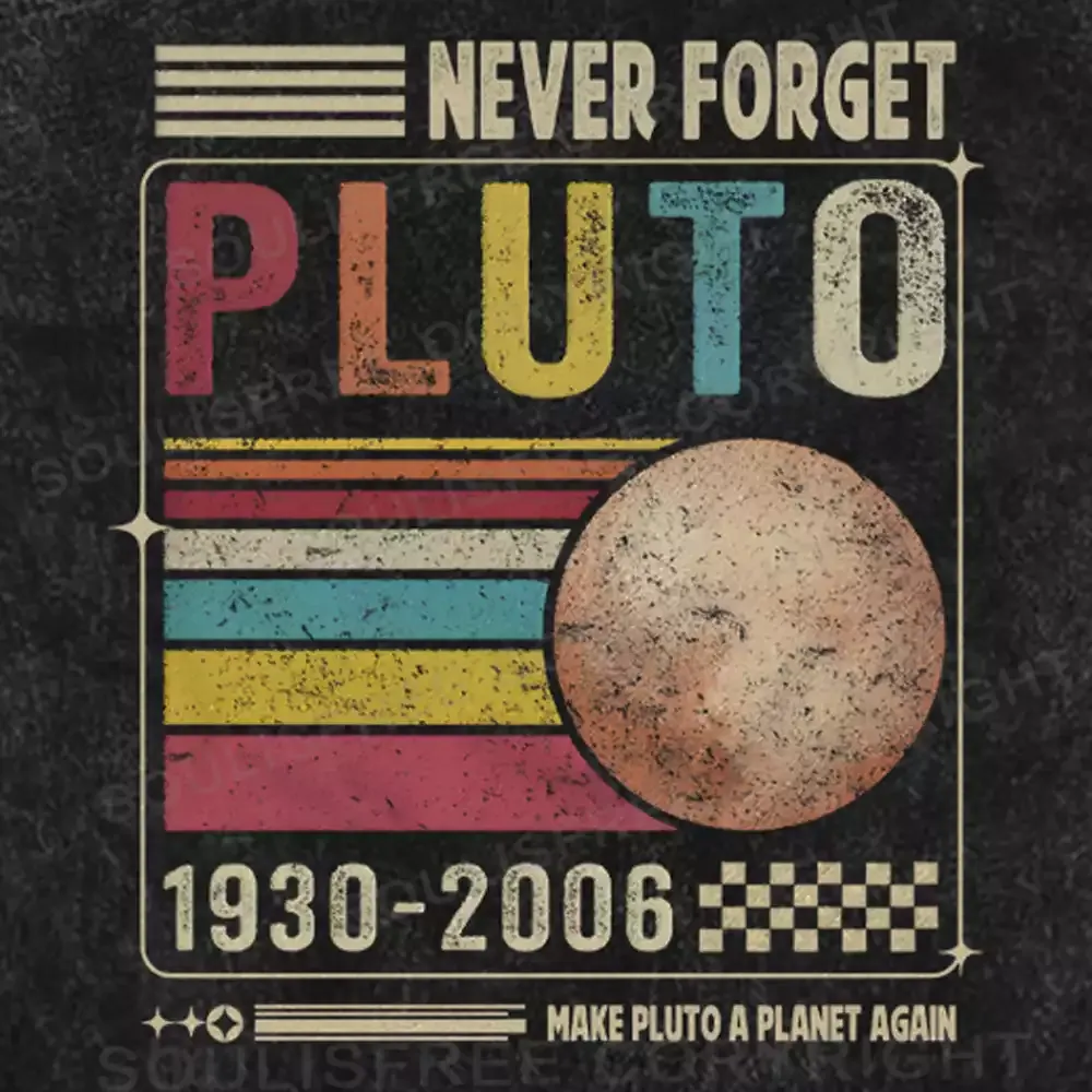 Never Forget Pluto Washed Space T-shirt