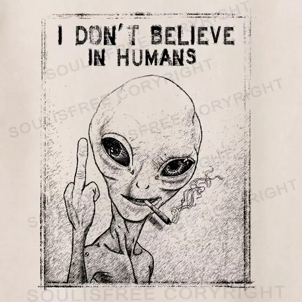 I Don't Believe Washed Alien T-shirt