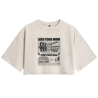 Lose Mind, Find Soul Washed Space T-shirt Washed Crop T-shirt