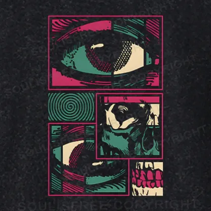 Facial Fragments Basic Washed T-shirt