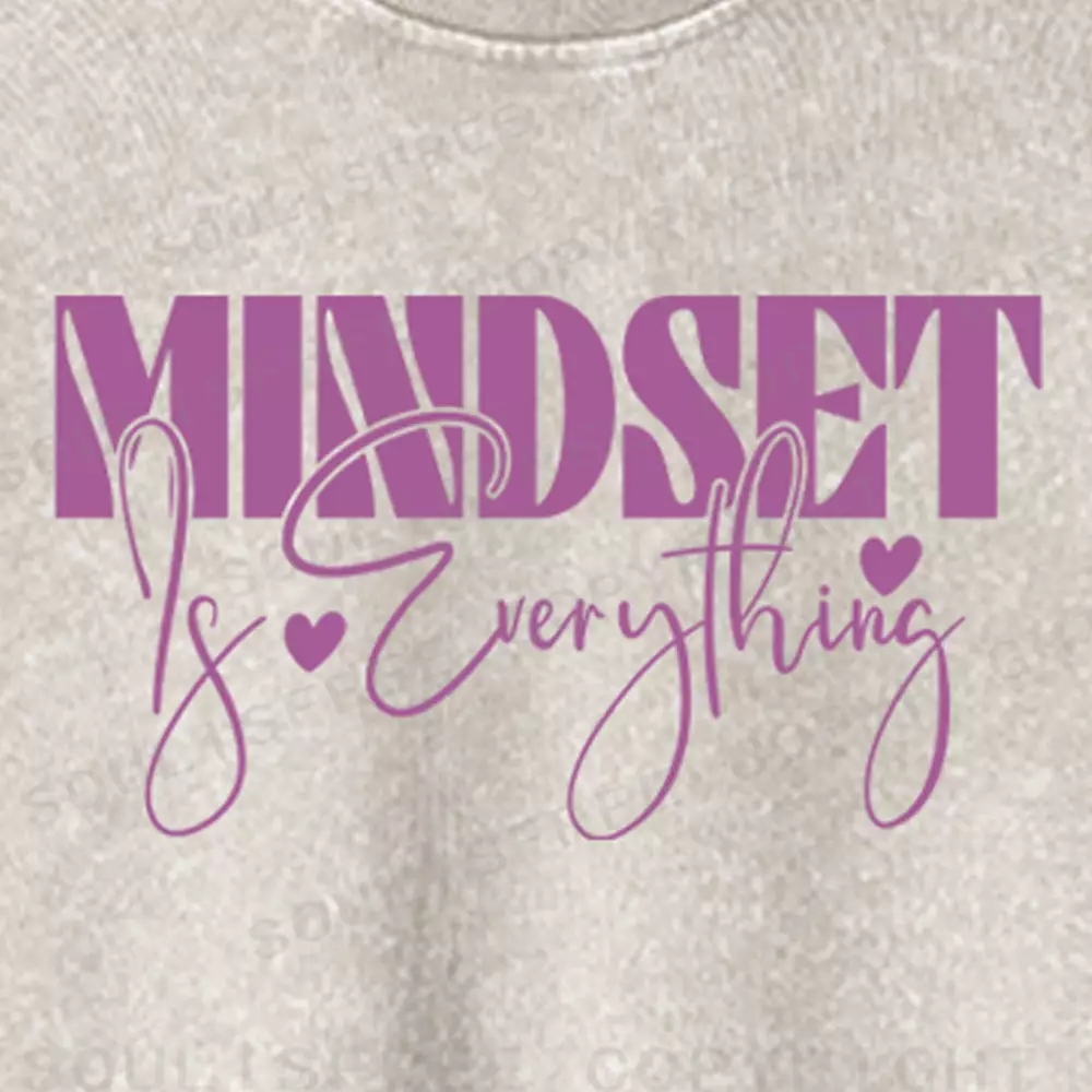 Mindset Is Everything Washed Cropped Sweatshirt