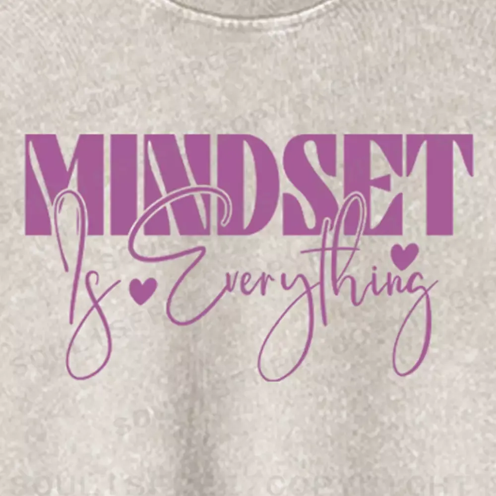 Mindset Is Everything Washed Cropped Sweatshirt
