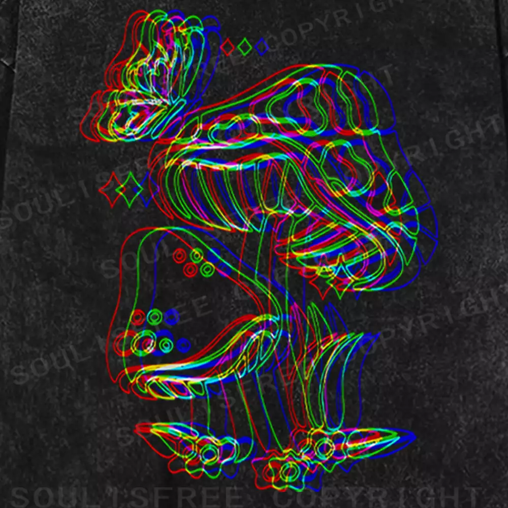 Psychedelic Mushroom Washed T-shirt