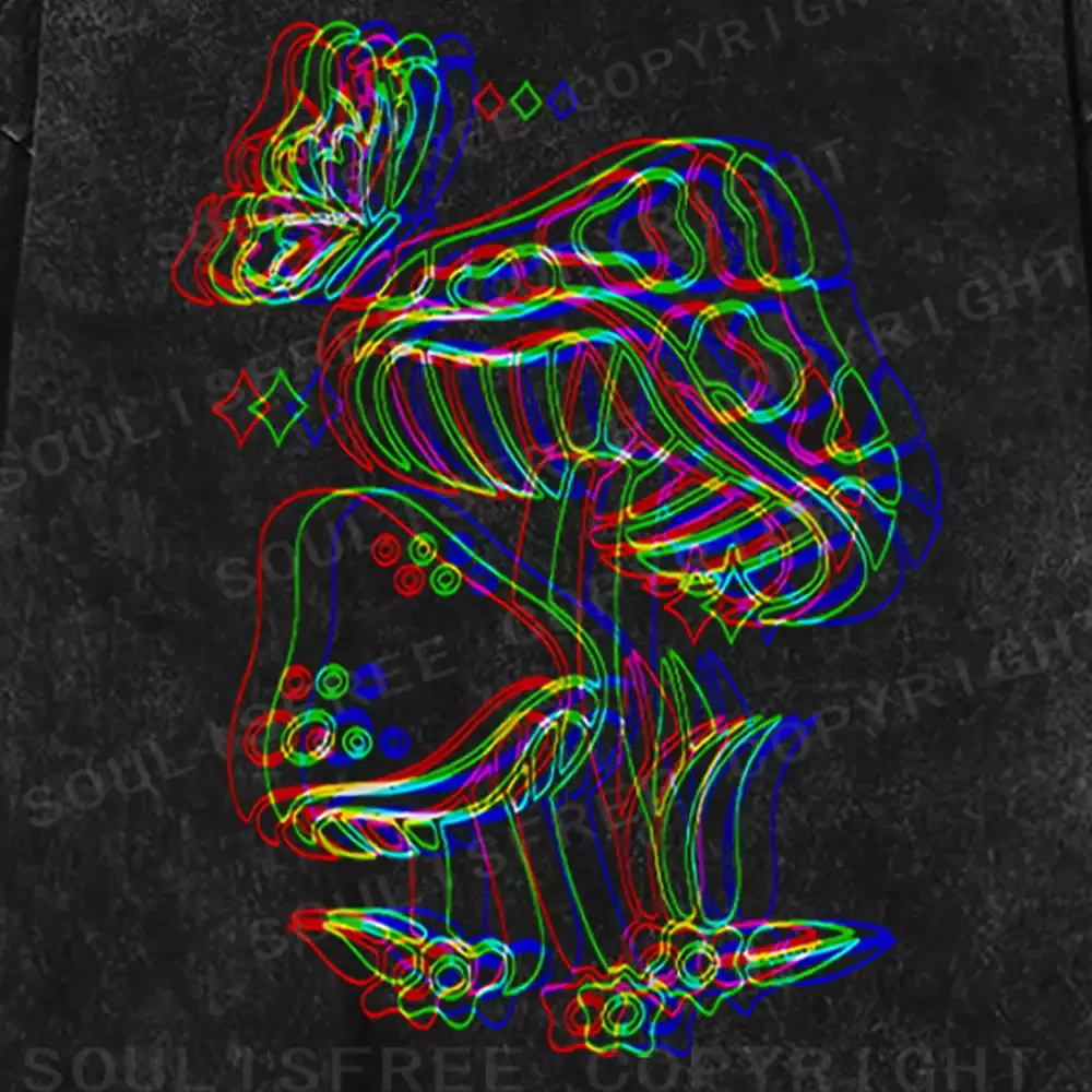 Psychedelic Mushroom Washed T-shirt