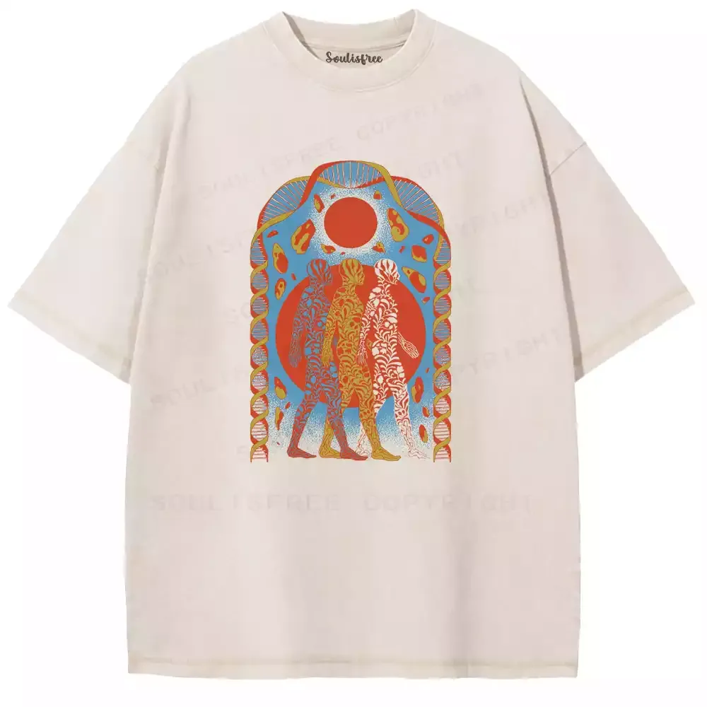 Chromatic Tri-Figure Totem Washed T-shirt