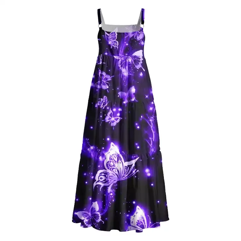 Soulisfree Neon Butterfly  Boho Maxi Dress