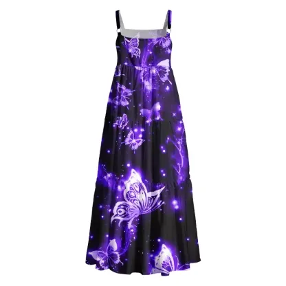 Soulisfree Neon Butterfly  Boho Maxi Dress