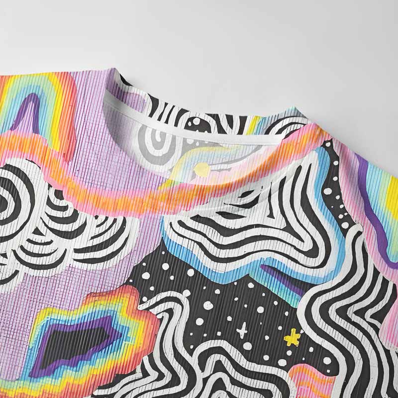 Soulisfree Psychedelic Vortex Collage Long Sleeve Cotton Tee