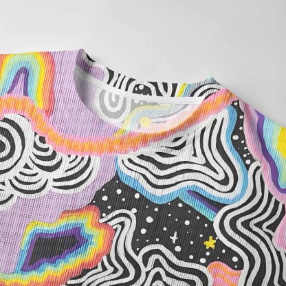 Soulisfree Psychedelic Vortex Collage Long Sleeve Cotton Tee