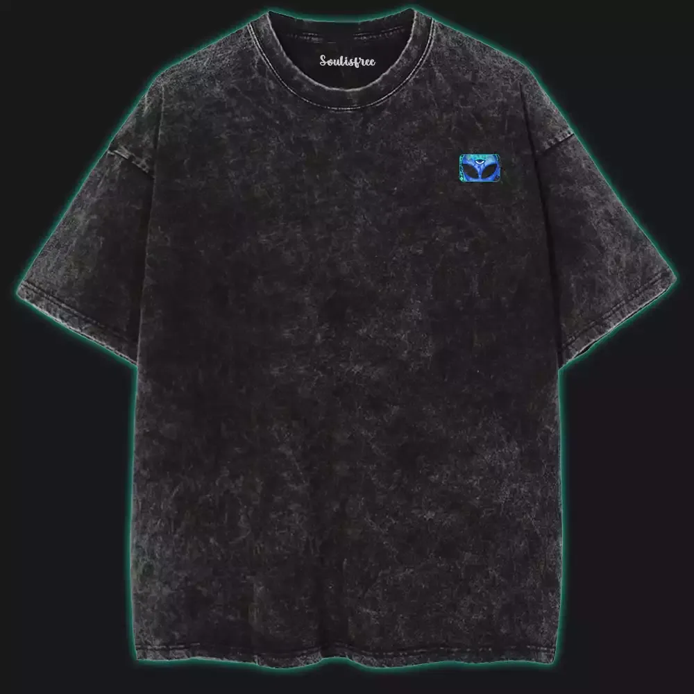 Psychedelic Alien Washed Alien T-shirt