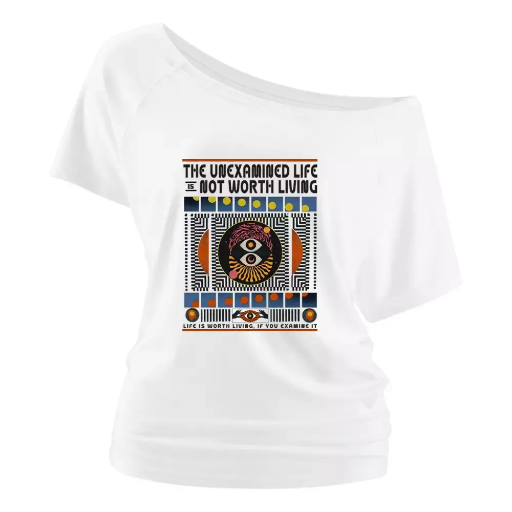 The Unexamined Life Not Worth Living Off Shoulder Top