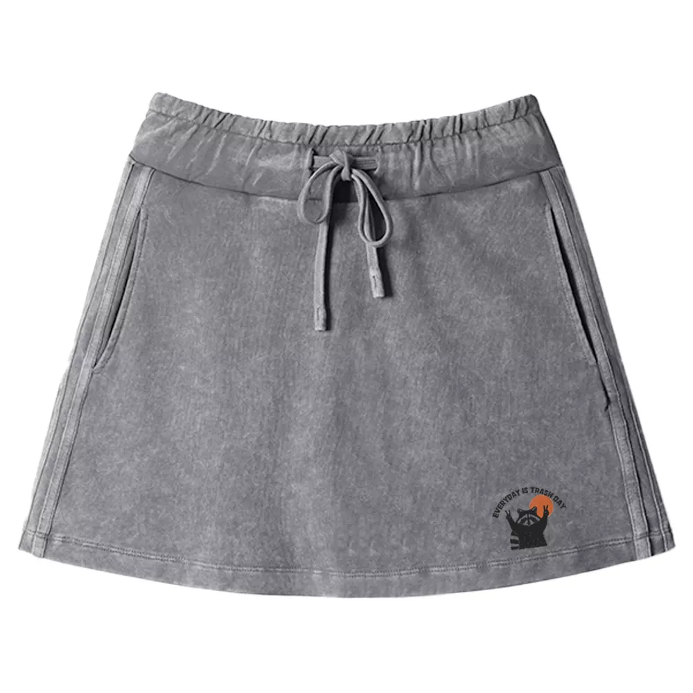 Everyday Is Trash Day Washed A-line Mini Skirt