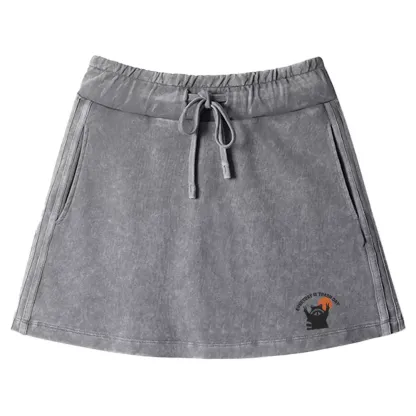 Everyday Is Trash Day Washed A-line Mini Skirt