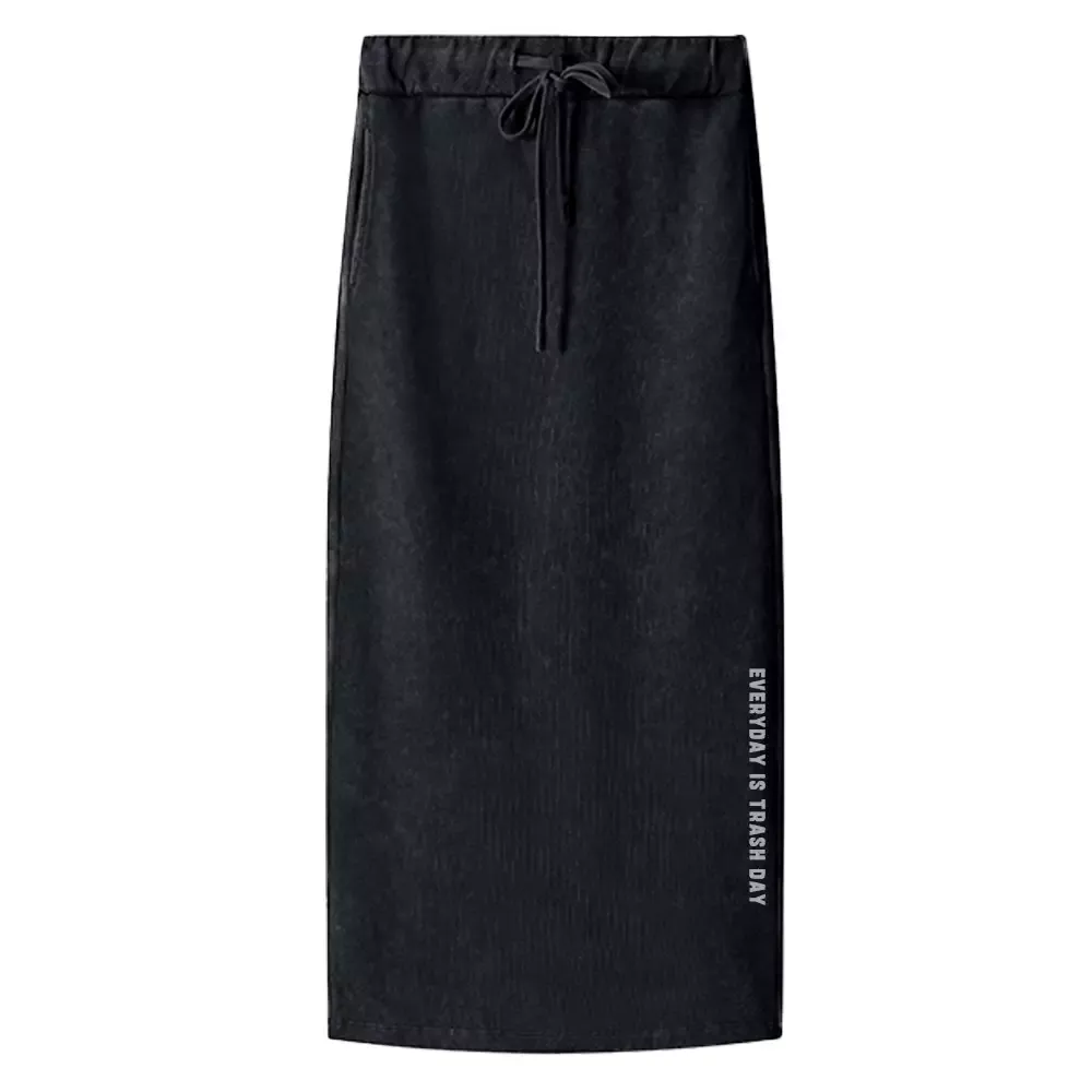 Designed Everyday Is Trash Day Washed A-Line Maxi Skirt