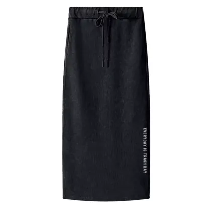 Everyday Is Trash Day Washed A-Line Maxi Skirt