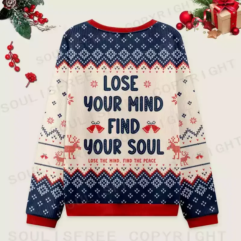 Lose Mind Ugly Christmas Knit Sweatshirt