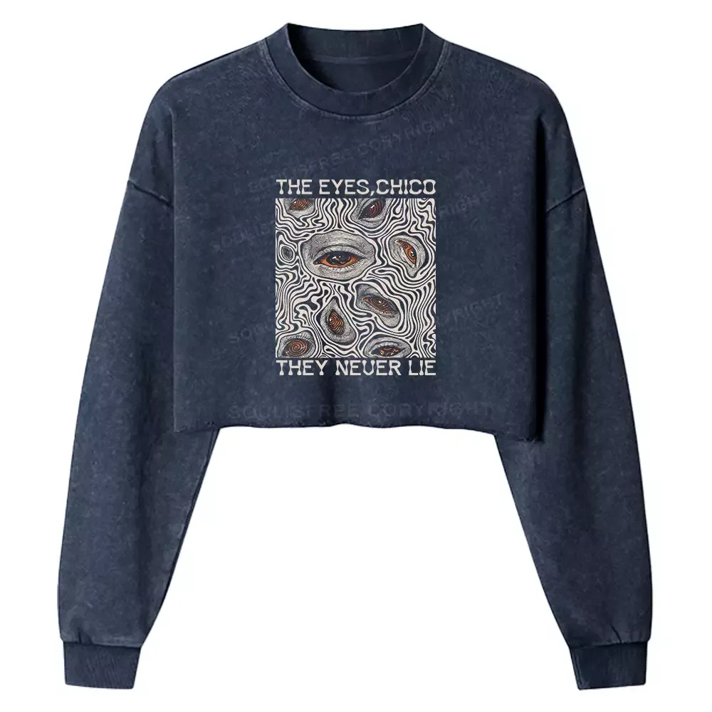 Eyes don't lie Washed T-shirt Washed Cropped Sweatshirt