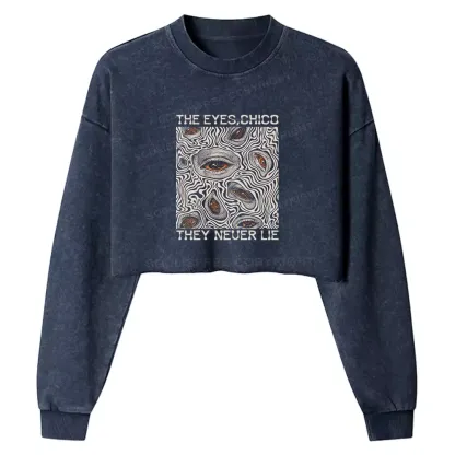 Eyes don't lie Washed T-shirt Washed Cropped Sweatshirt