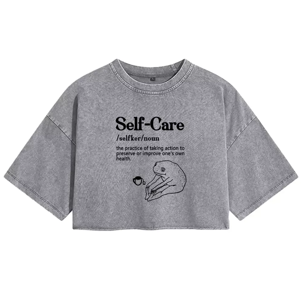 Designed Self-Care Washed Crop T-shirt