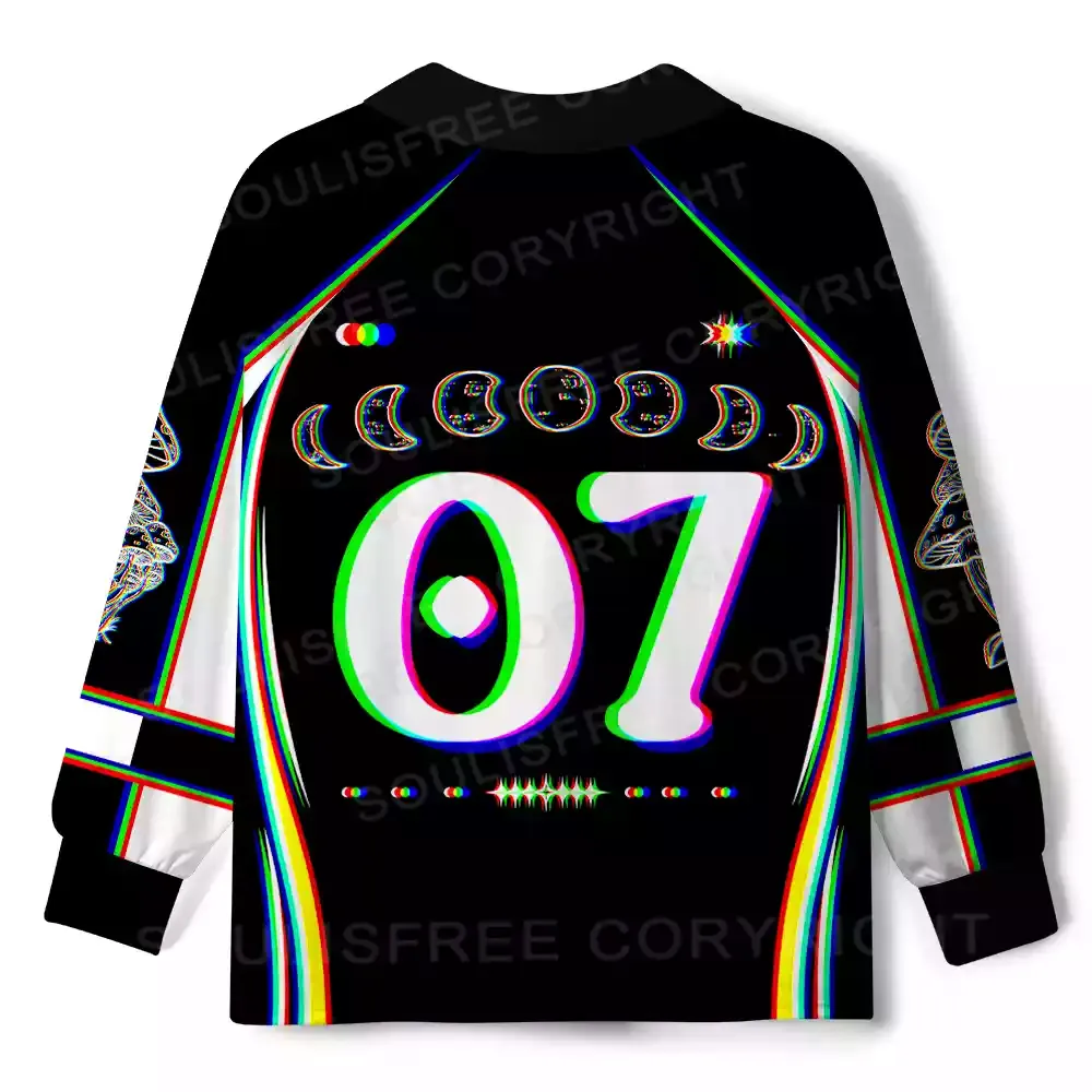 Mushroom and Moon Long Sleeve Polo Jersey