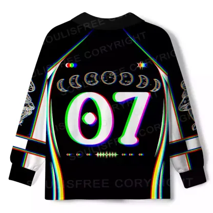 Mushroom and Moon Long Sleeve Polo Jersey