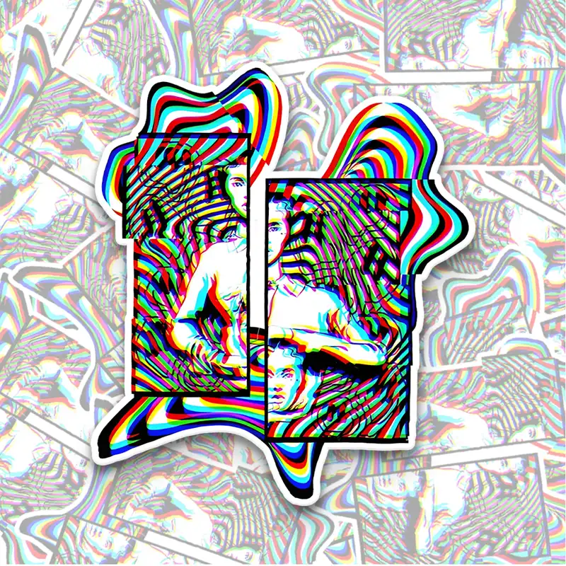 Chromatic Split-Frame Portrait 1PCS Stickers