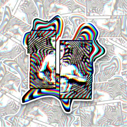 Chromatic Split-Frame Portrait 1PCS Stickers