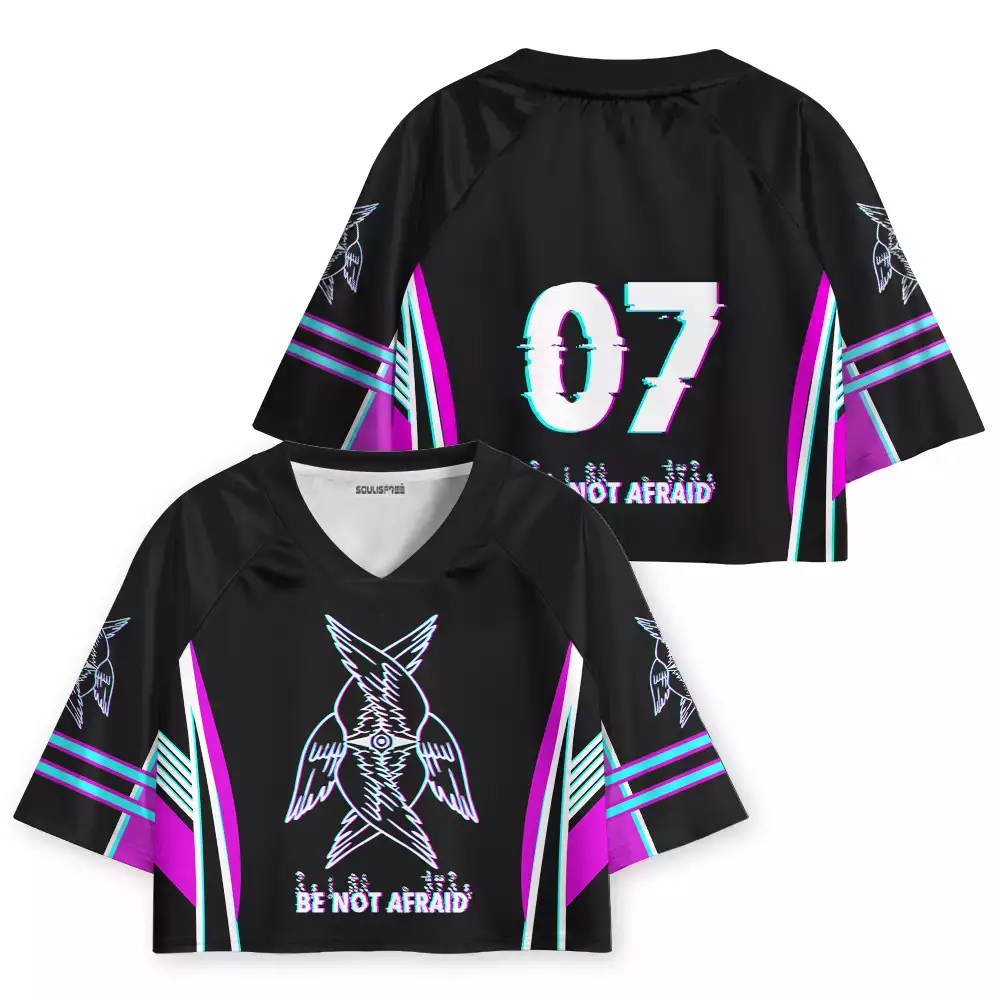 Soulisfree BE NOT AFRAID — Divine Glitch Wings Cropped Jersey
