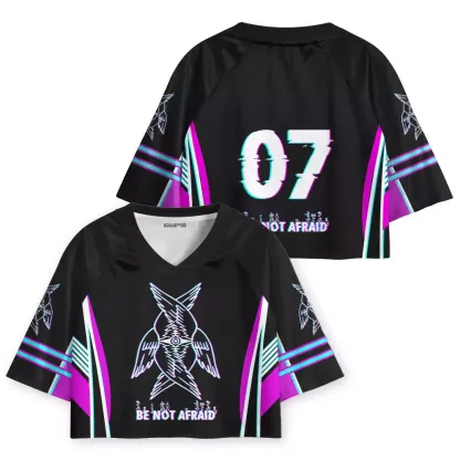 Soulisfree BE NOT AFRAID — Divine Glitch Wings Cropped Jersey