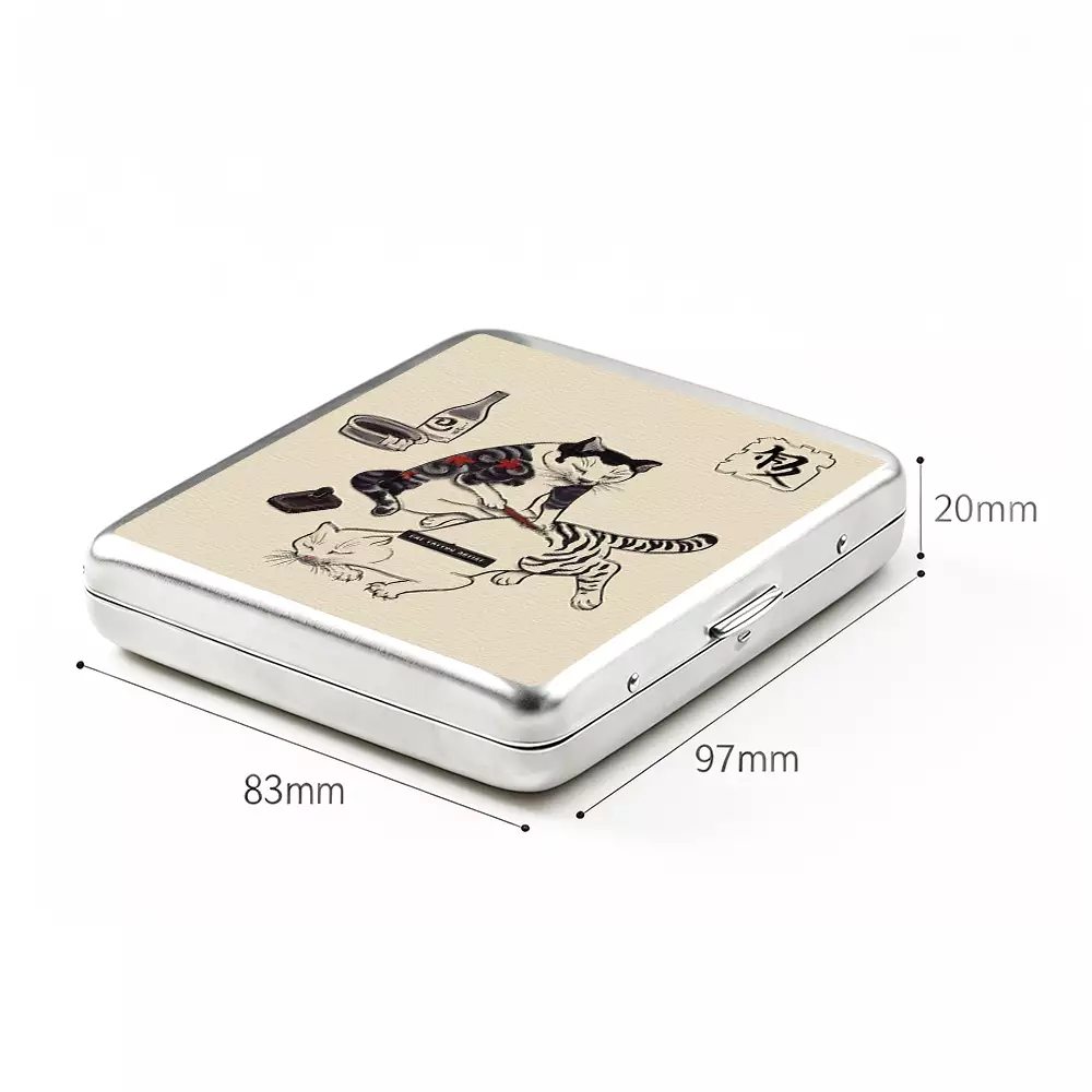 Soulisfree Cat Tattoo Metal Pocket Case